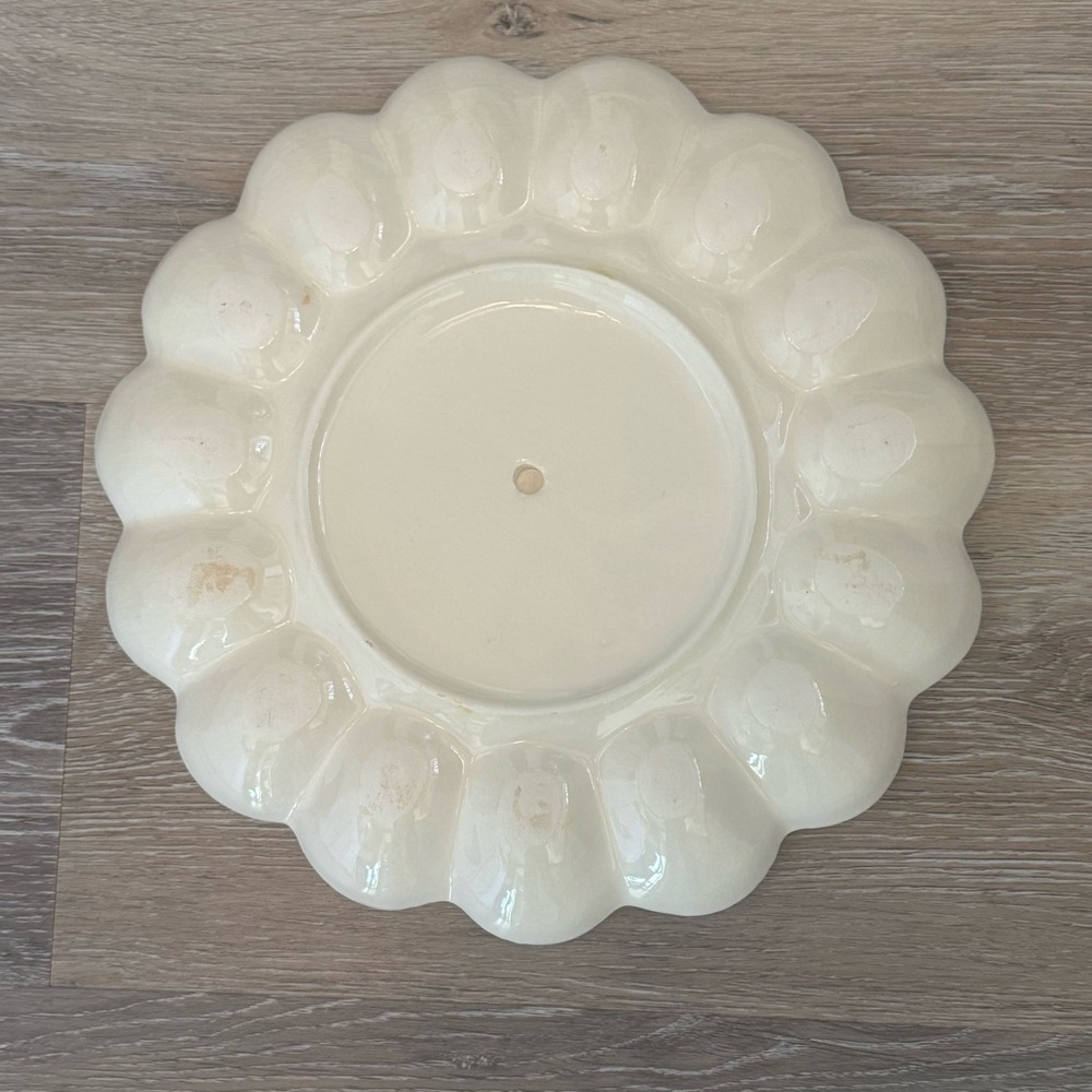 Vintage Mid Century Hand Painted Rooster Deviled Egg Plate Farmhouse Decor 10.5” - Picture 4 of 10